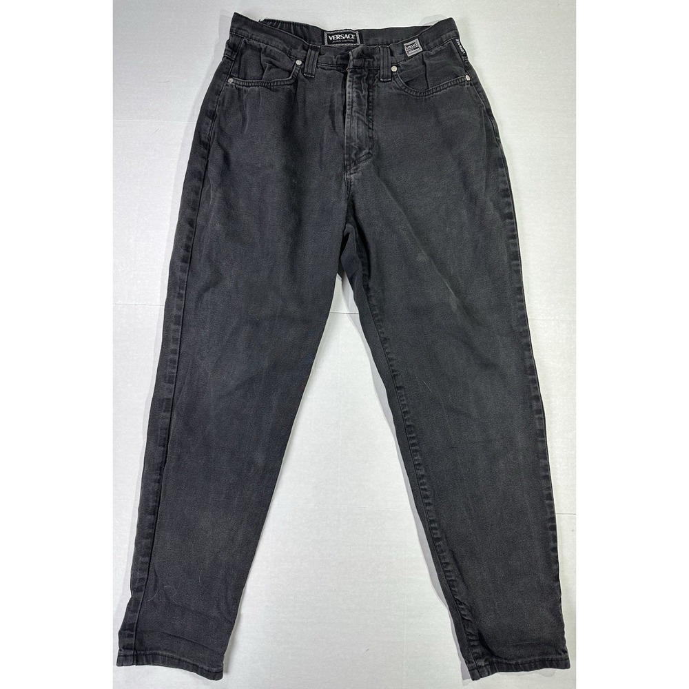 Versace Jeans Couture Men's 29 Black Jeans Made in Italy READ Missing Button Rip